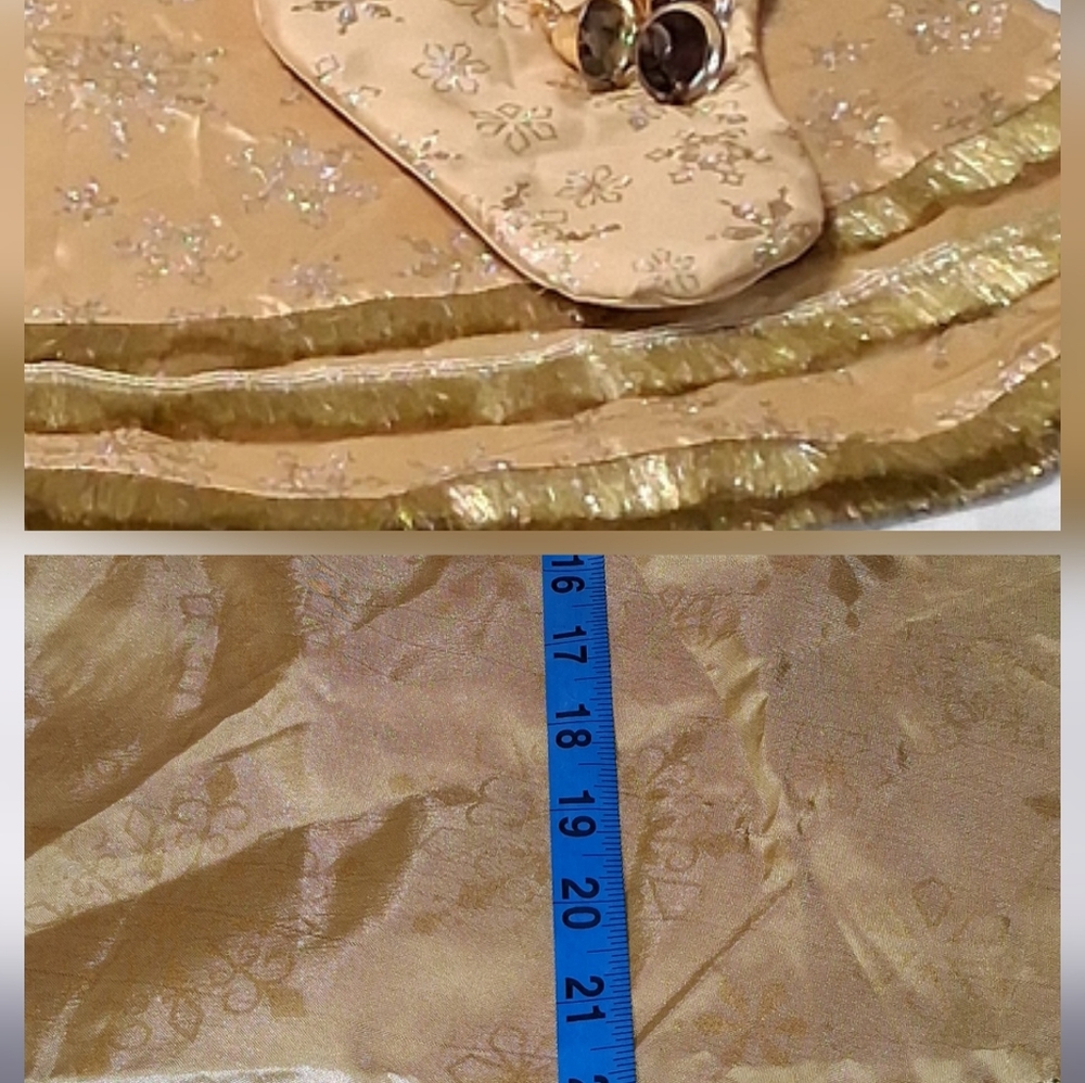 Beautiful Gold  Holiday Stocking & Skirt Set - Picture 4 of 12